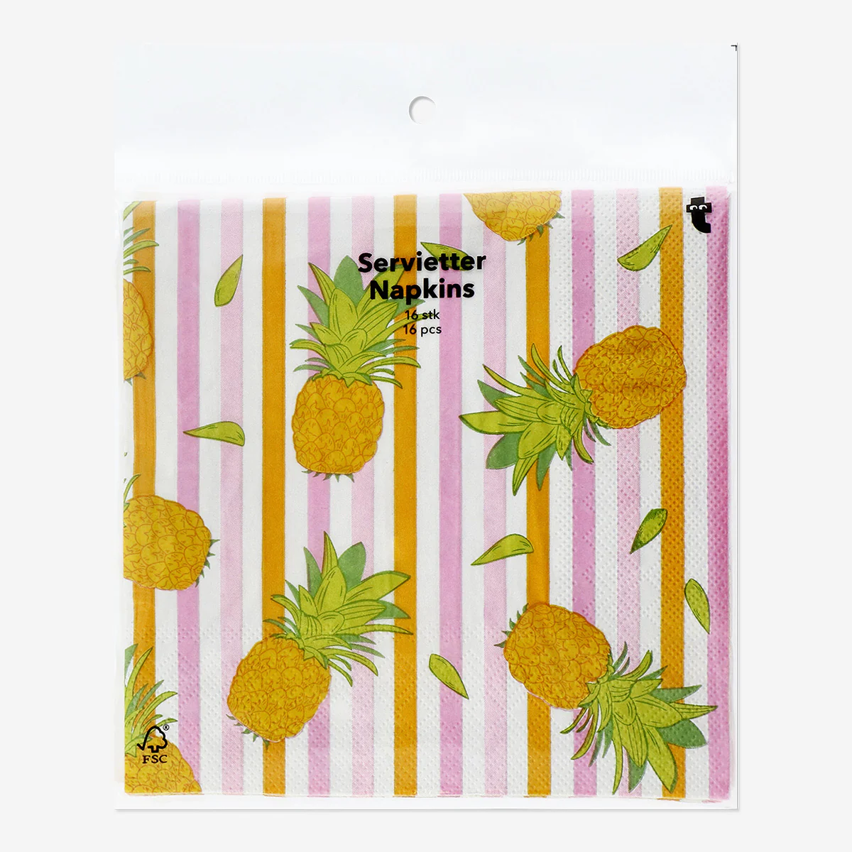 16'lı Ananas Desenli Çizgili Peçete 16,5 cm x 16,5 cm - Image 3