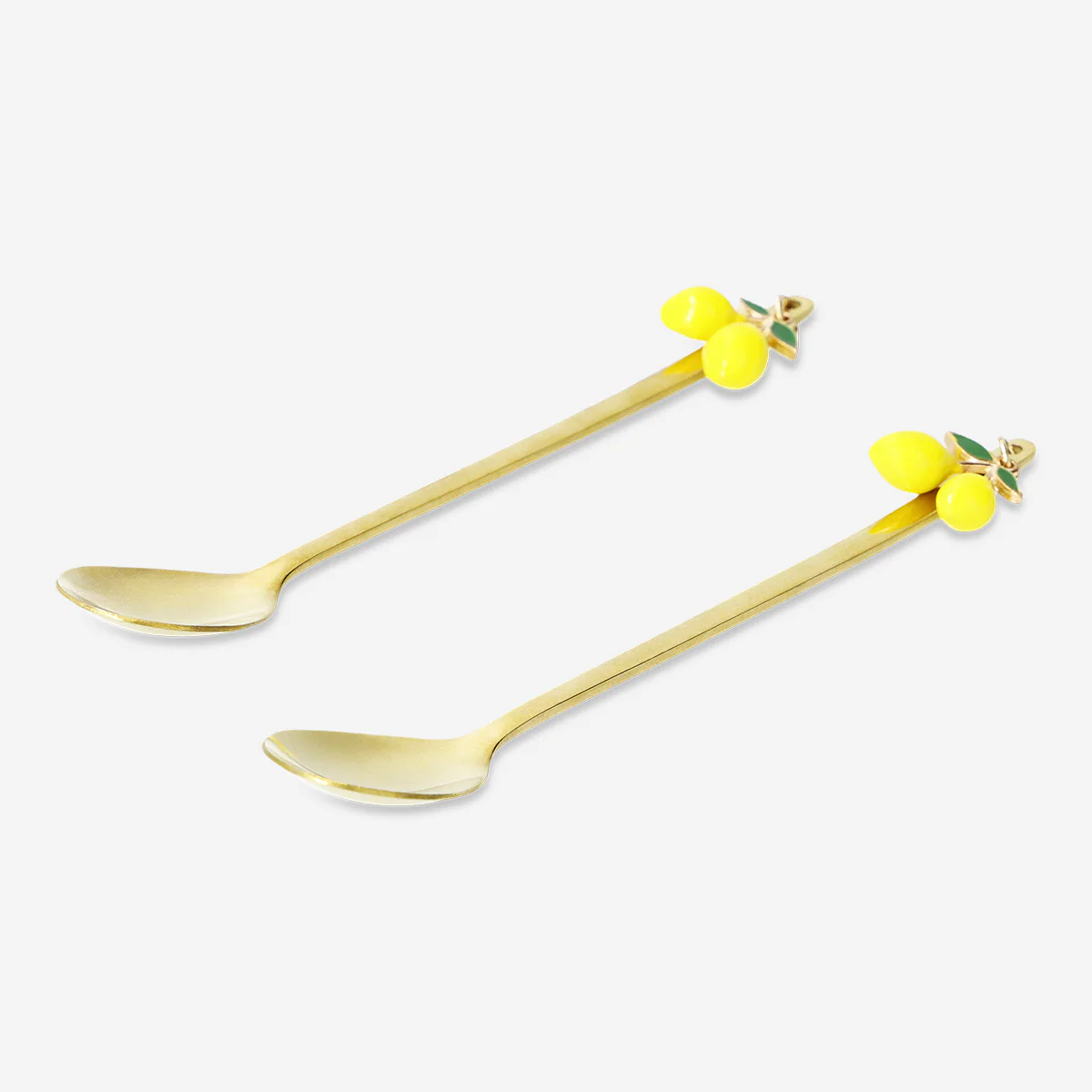 2'li Limon Detaylı Gold Tatlı Kaşığı - Image 2
