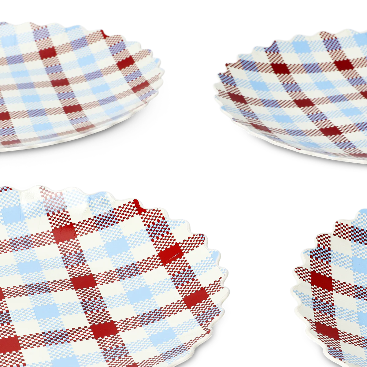 4'lü Kareli Plastik Tabak - Image 4