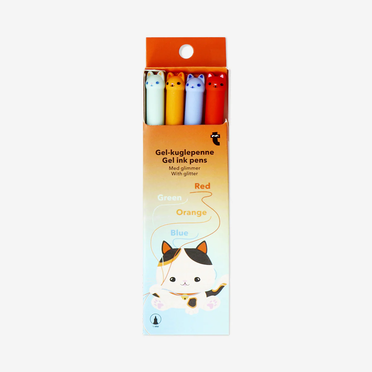 4'lü Kedi Detaylı Simli Jel Kalem - Image 5