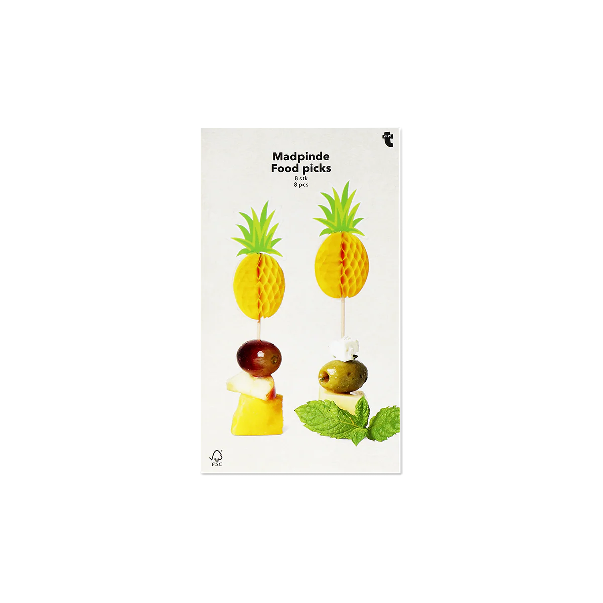 8'li Sarı Ananas Şeklinde Kürdan - Image 3