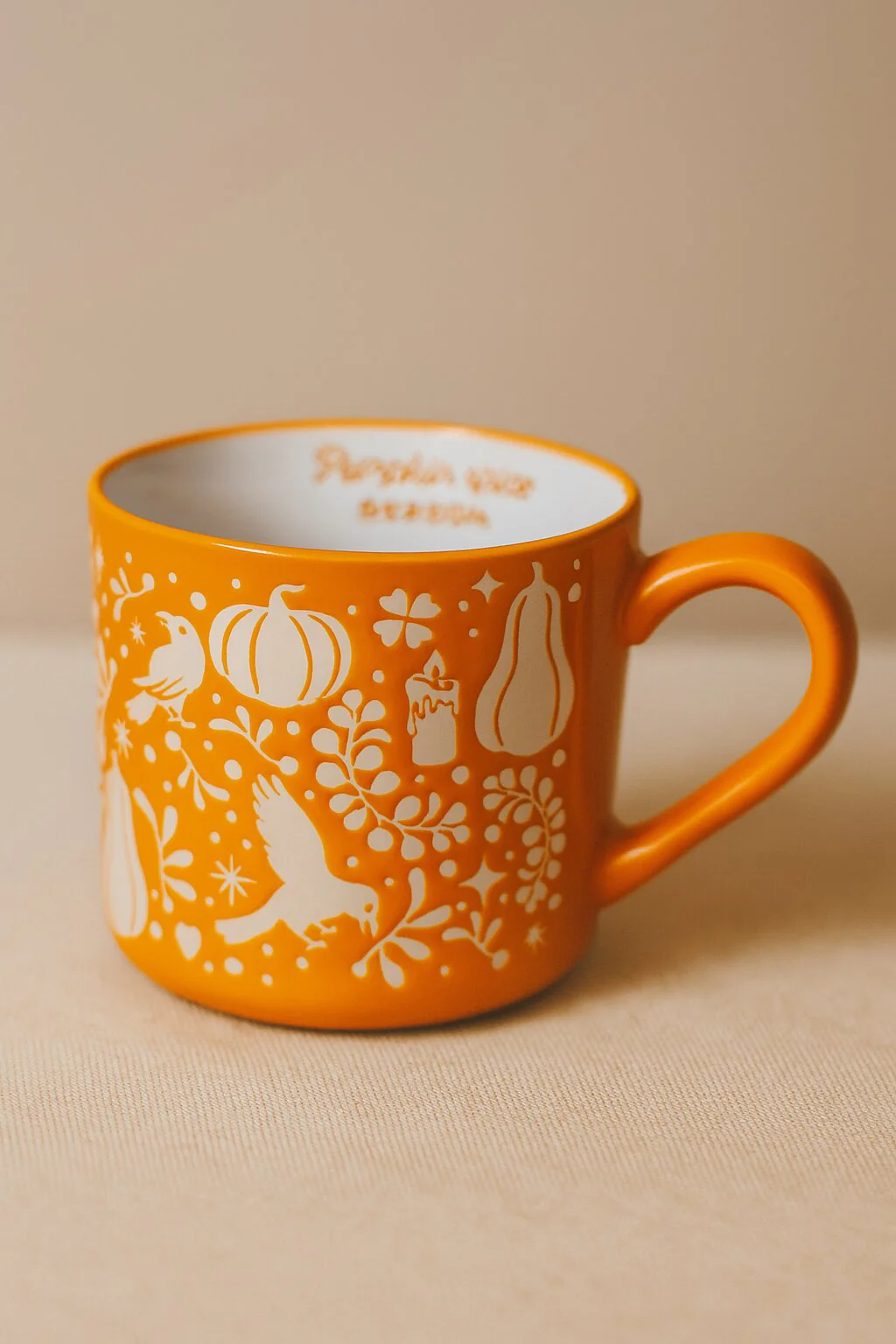 Balkabağı Desenli Porselen Kupa 480 ml - Image 6