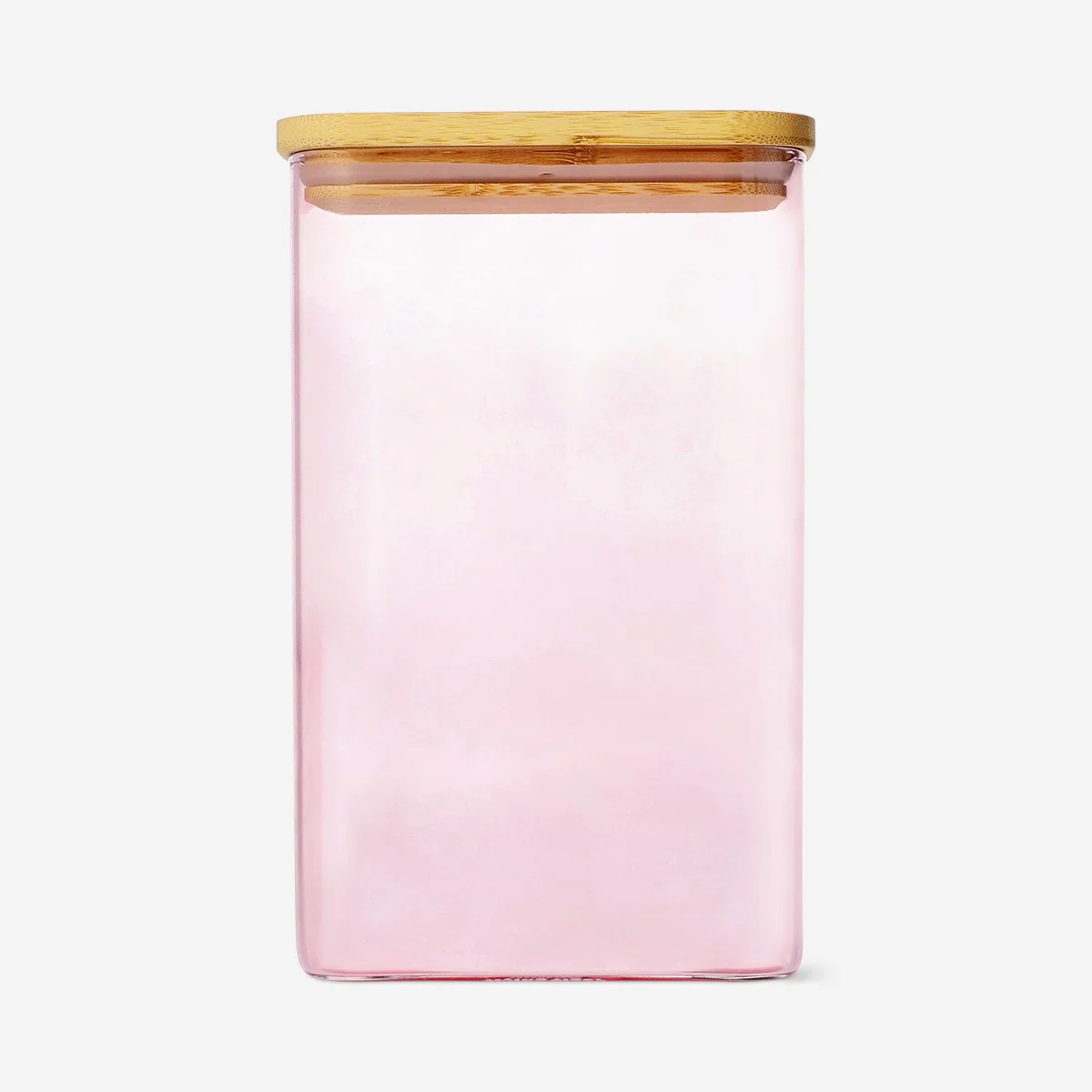 Bambu Kapaklı Pembe Cam Saklama Kabı 1,7 L