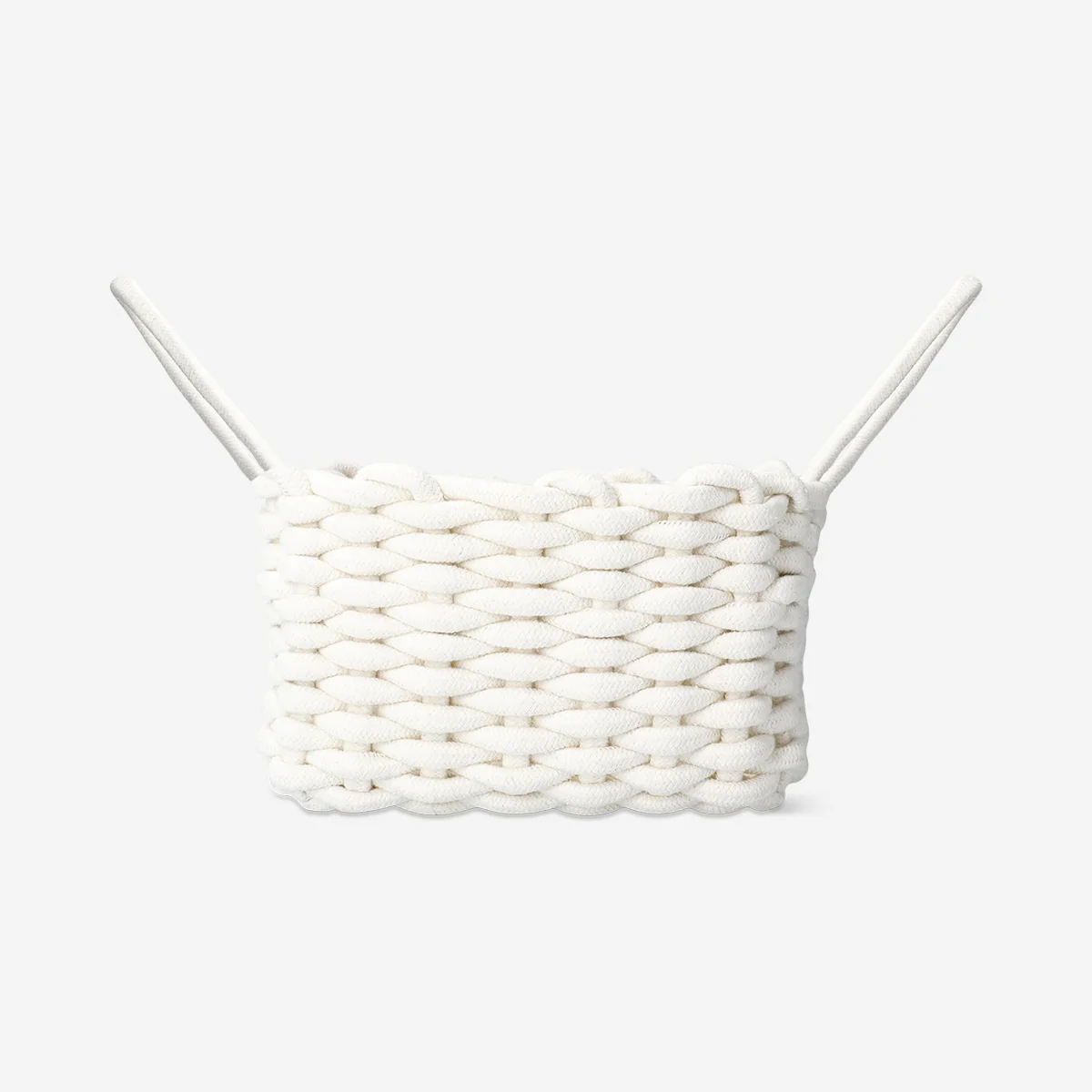 Beyaz Örgülü Sepet 25 cm