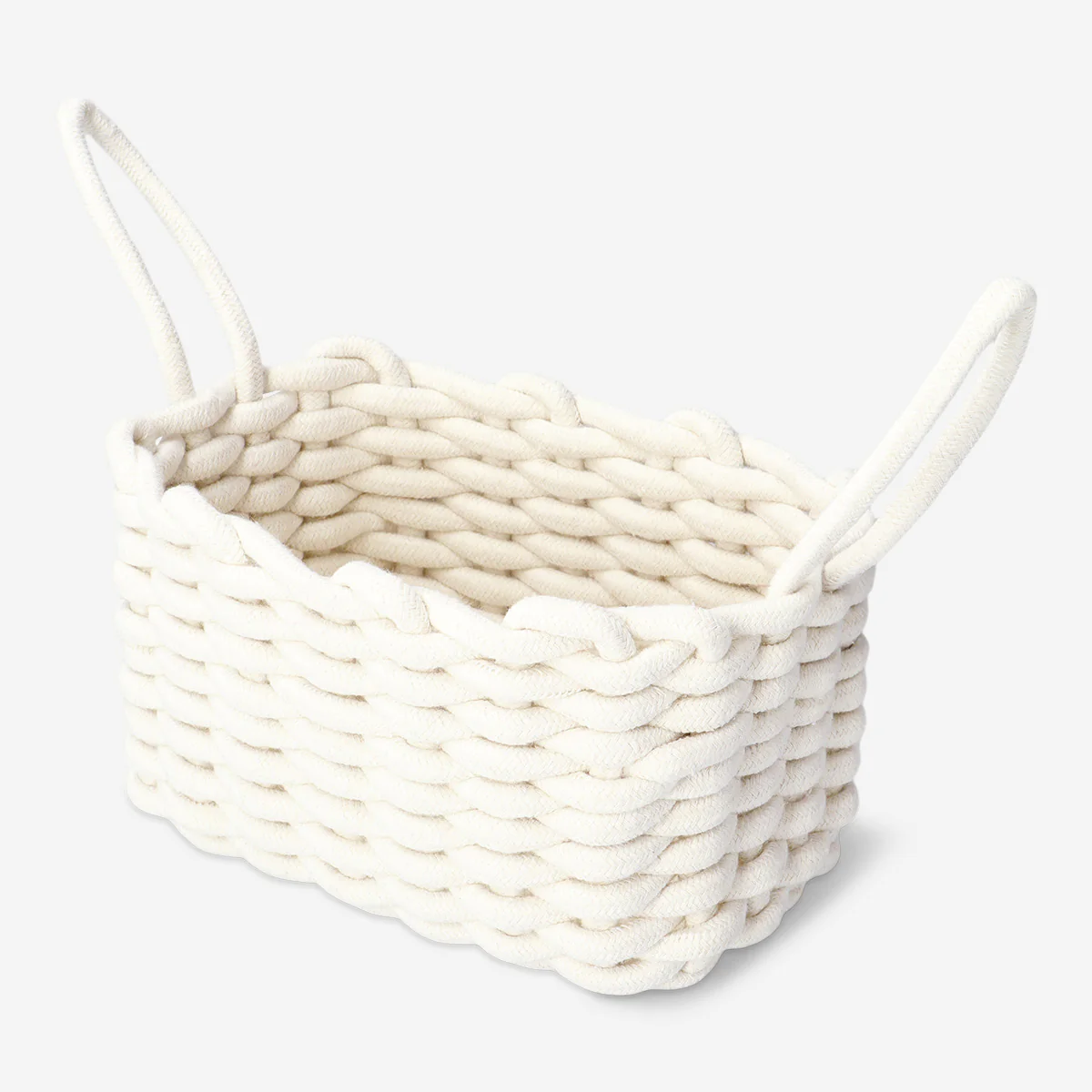 Beyaz Örgülü Sepet 25 cm - Image 2