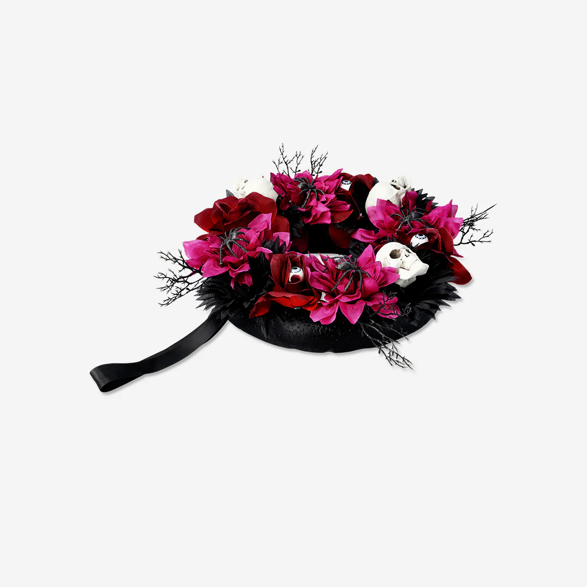 Çiçekli Kafatası Detaylı Kapı Süsü 20 cm - Image 2