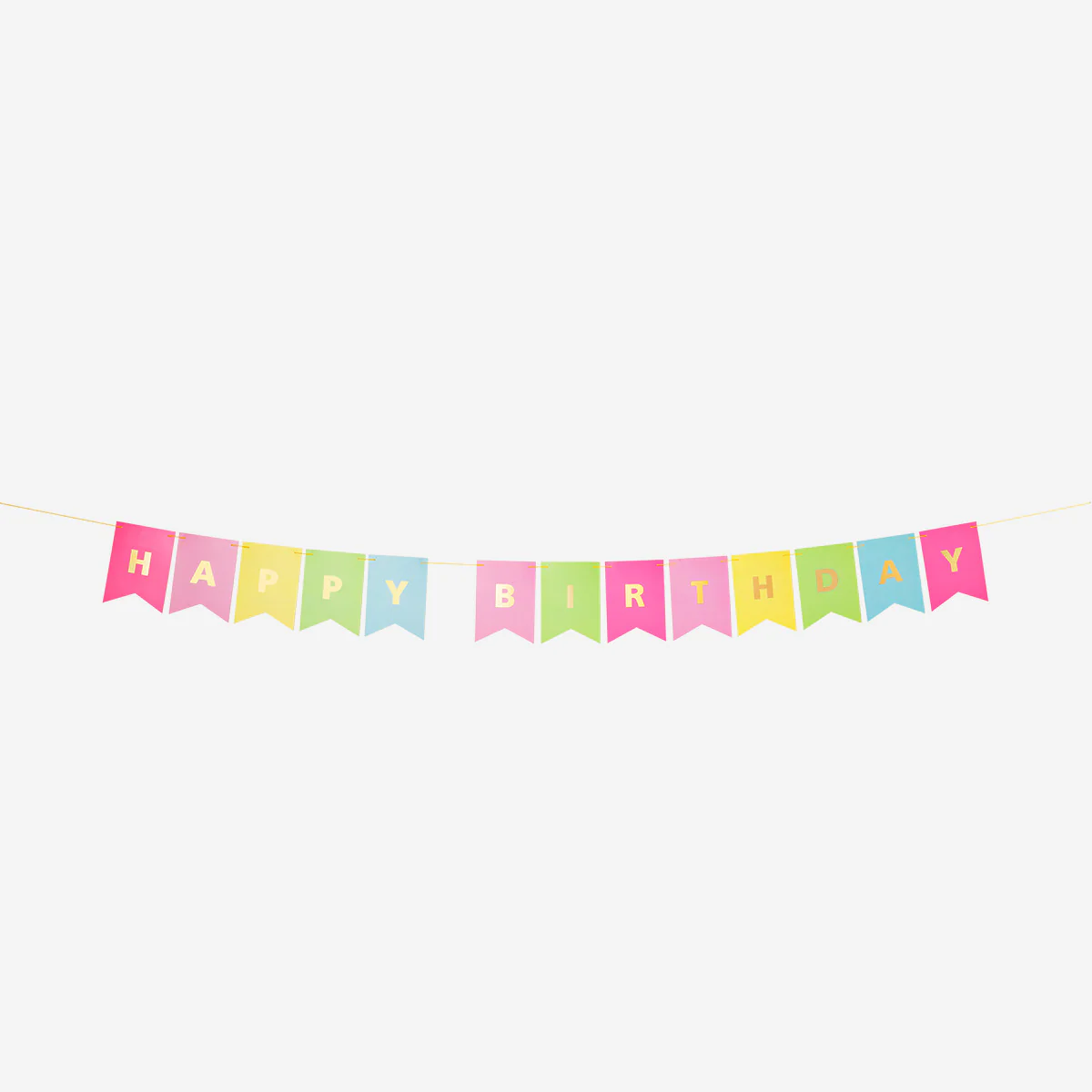 Çok Renkli "Happy Birthday" Dekoratif Duvar Süsü