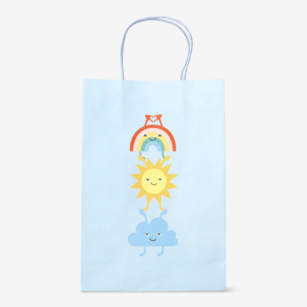 Gökkuşağı Desenli Mavi Hediye Çantası 25 cm x 33 cm