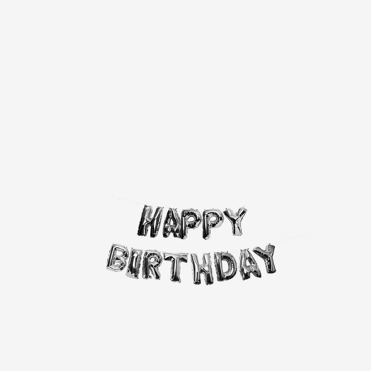 "Happy Birthday" Gümüş Renkli Folyo Balon - Image 3