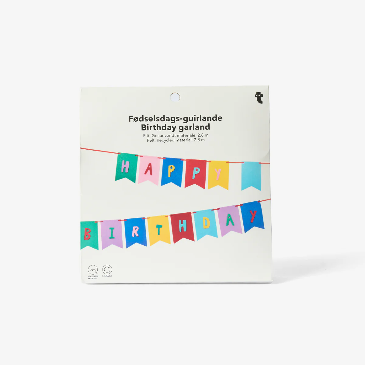 "Happy Birthday" Yazılı Renkli Keçe Süs - Image 3