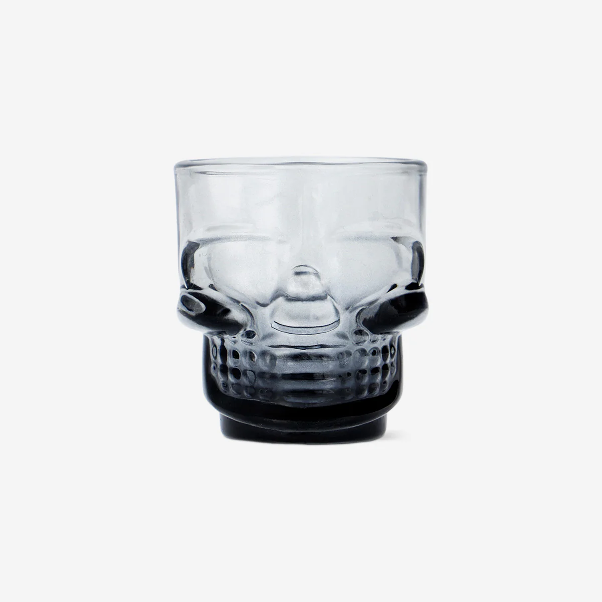 Kafatası Şeklinde Siyah Mini Cam Bardak 35 ml