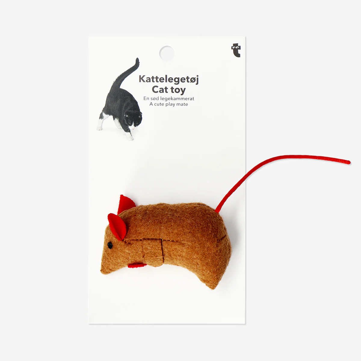 Kahverengi Fare Şeklinde Kedi Oyuncağı - Image 5