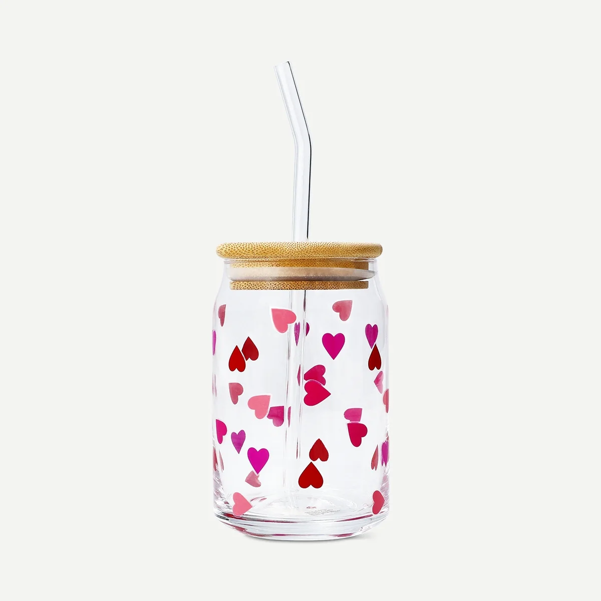 Kalp Desenli Pipetli Kavanoz Bardak - Image 3