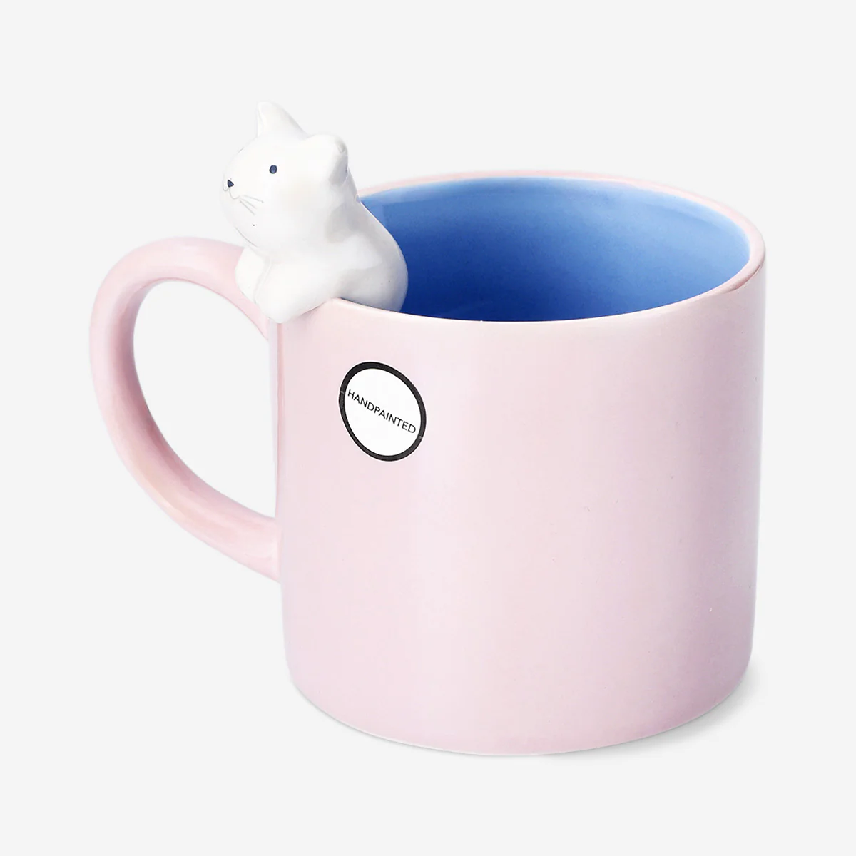 Kedi Detaylı Pembe Seramik Kupa - Image 2