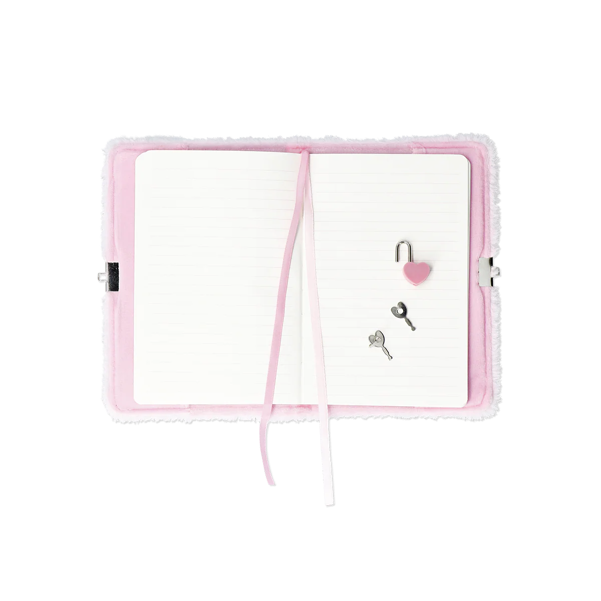 Kilitli Ahtapot Desenli Pembe Peluş Defter A5 - Image 4
