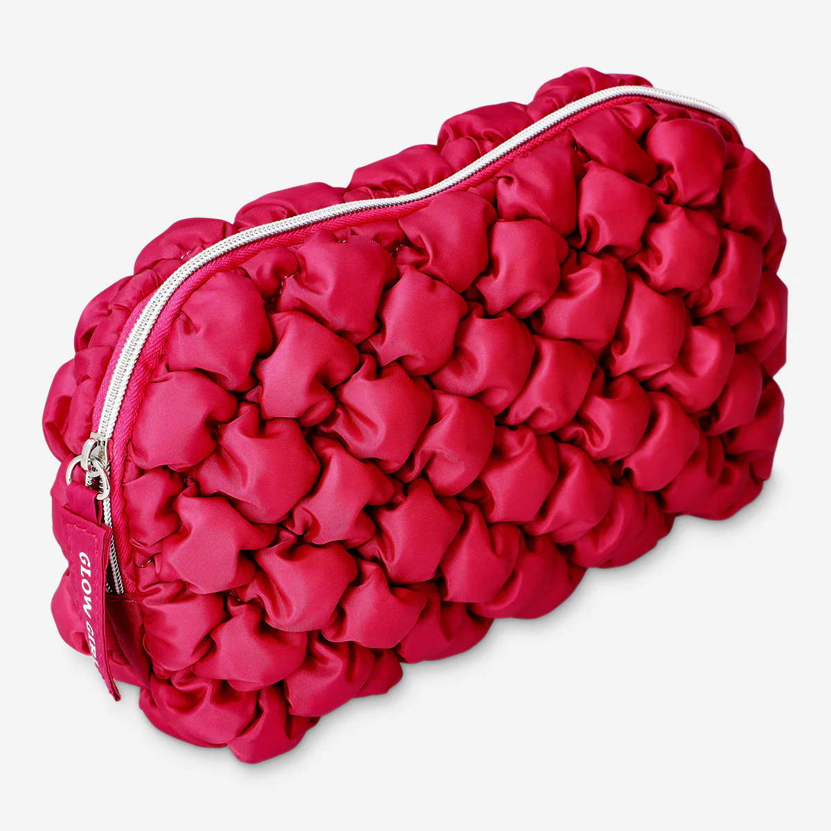 Koyu Pembe Kapitone Makyaj Çantası 20 cm x 13,5 cm
