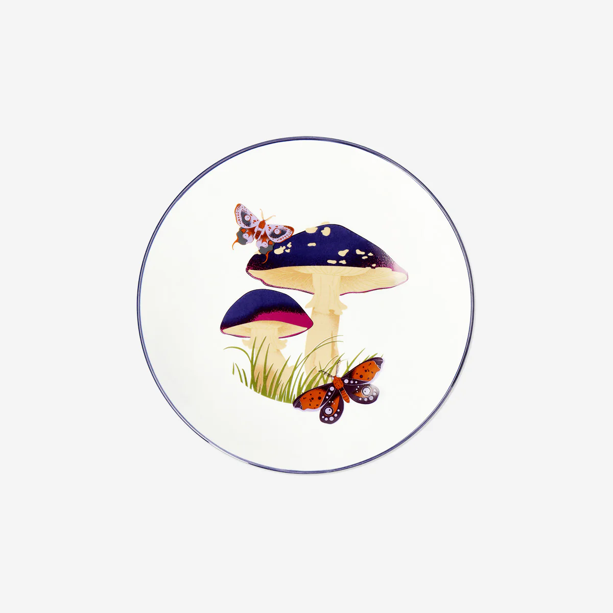 Mantar Desenli Büyük Seramik Tabak - Image 4