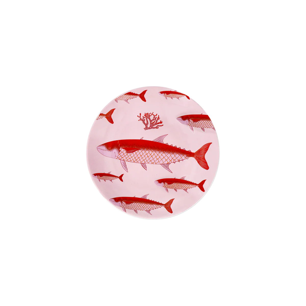 Pembe Balık Desenli Seramik Tabak - Image 2