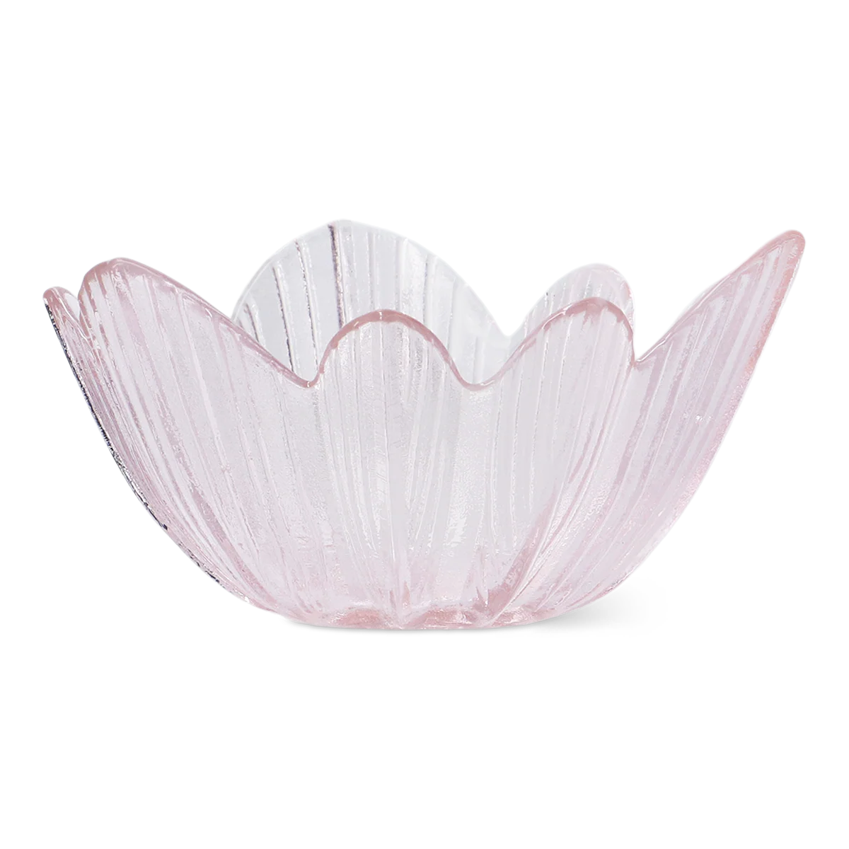 Pembe Çiçek Şeklinde Cam Kase - Image 2