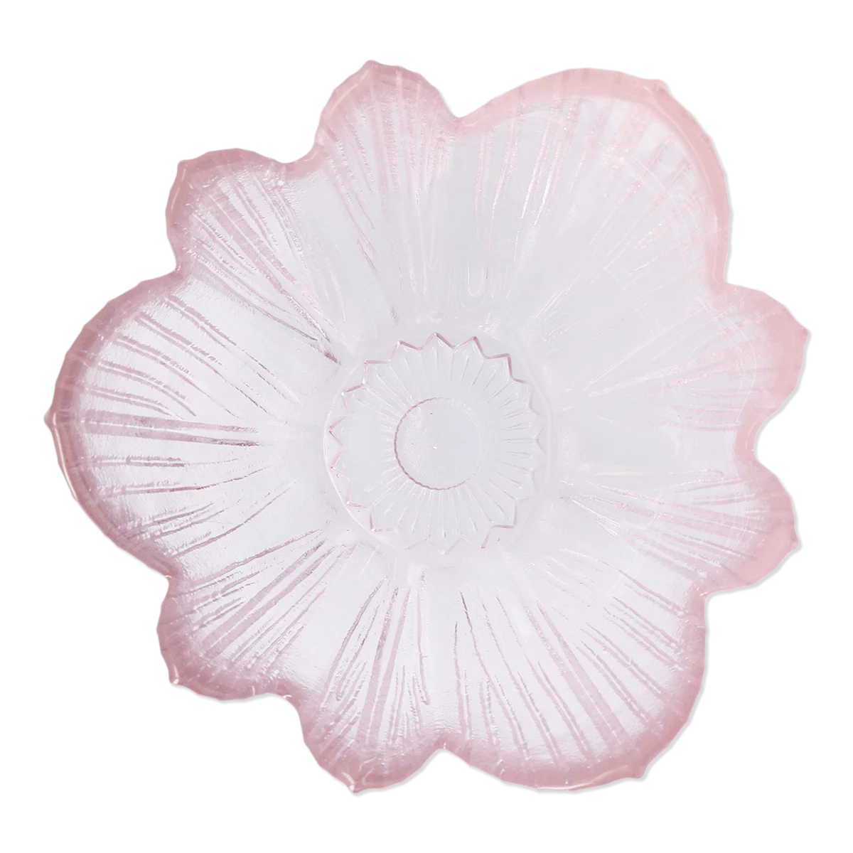 Pembe Çiçek Şeklinde Cam Kase - Image 3