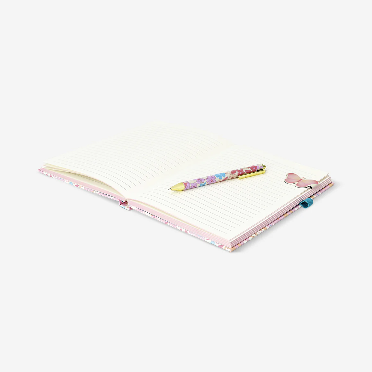 Pembe Çiçekli Ayraçlı Kalemli Defter - Image 2