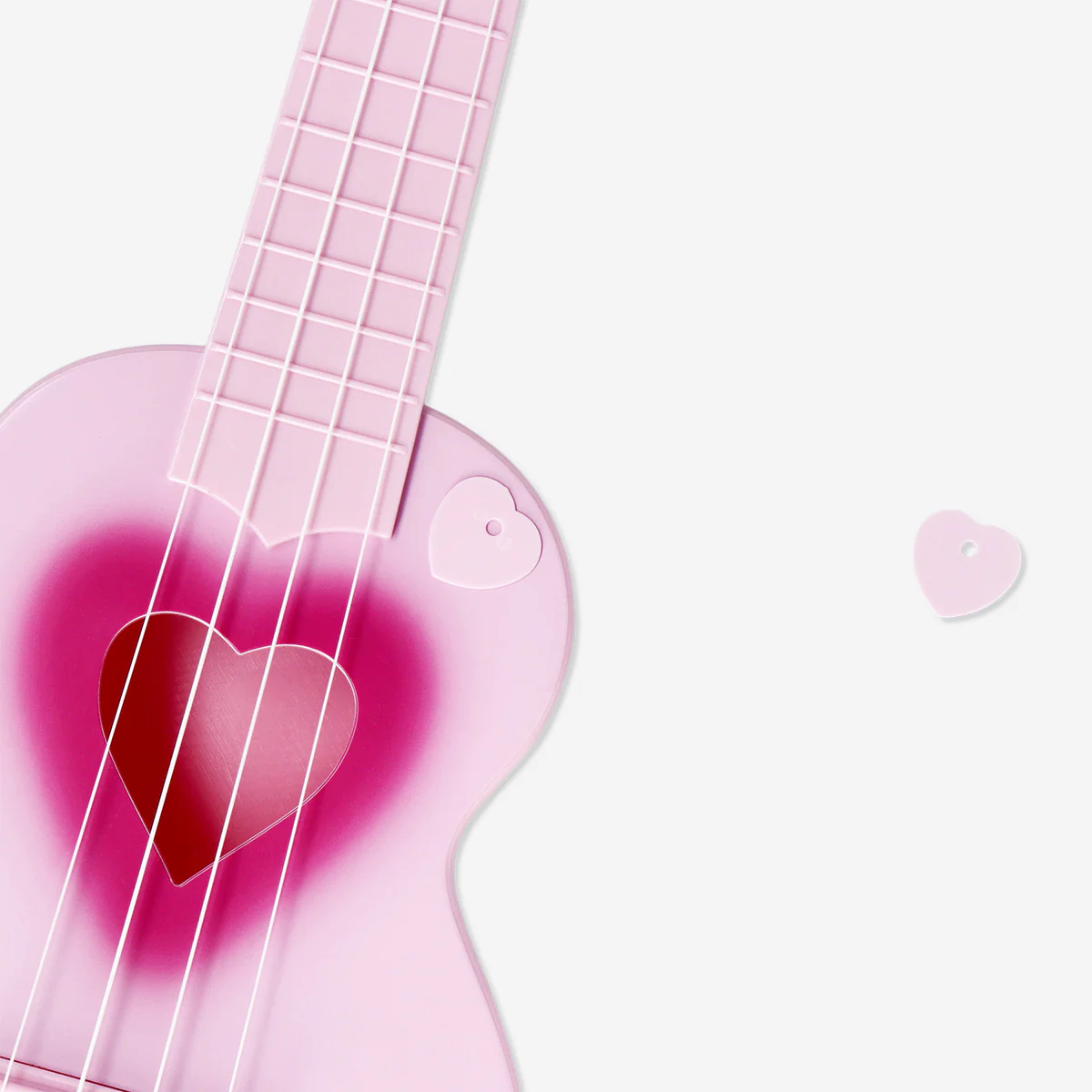 Pembe Kalp Detaylı Ukulele - Image 3