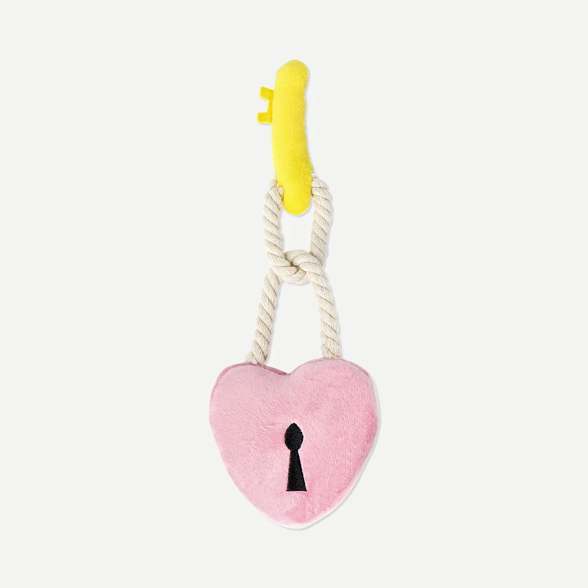 Pembe Peluş Kalp Anahtarlık Köpek Oyuncağı