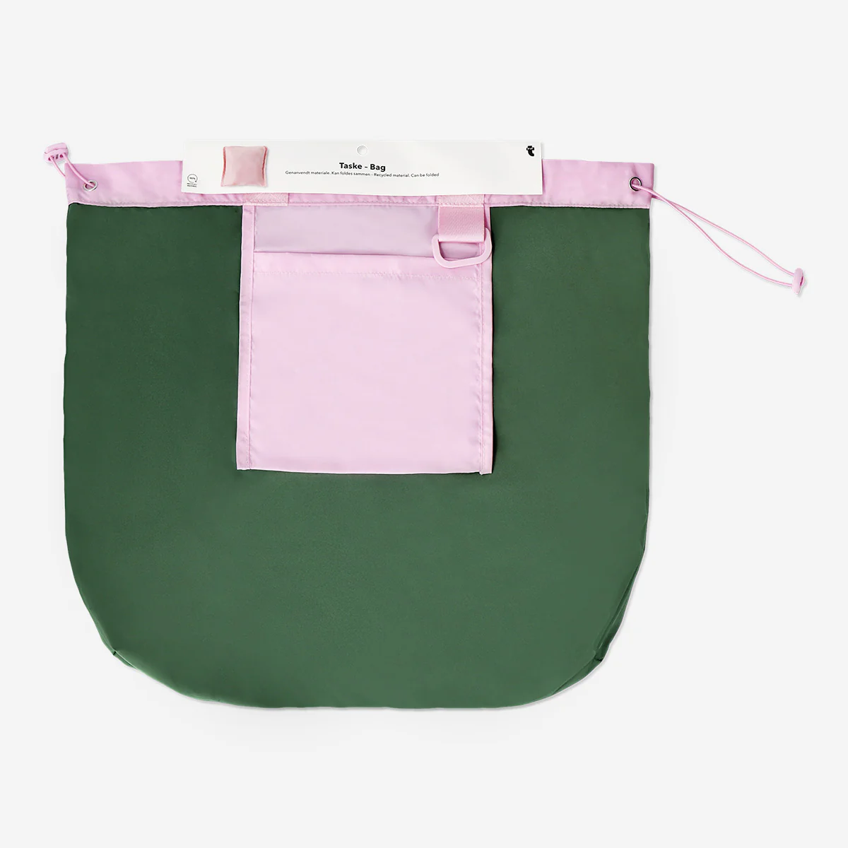 Pembe Renk Bloğu Detaylı Bez Çanta - Image 3
