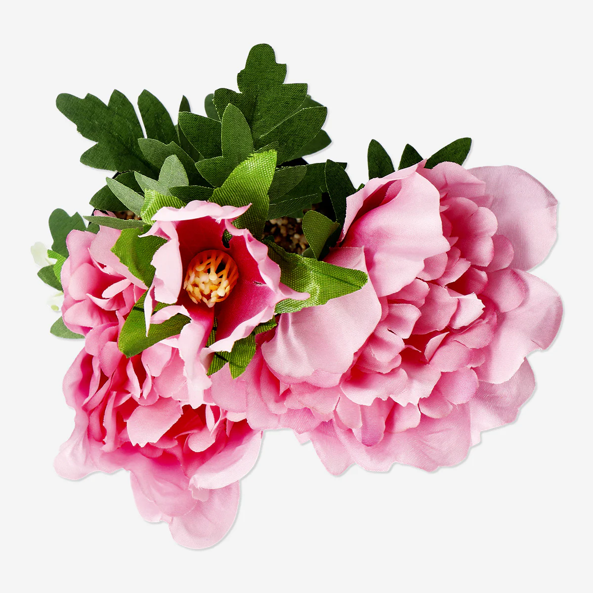 Saksıda Pembe Yapay Gül 22 cm - Image 3