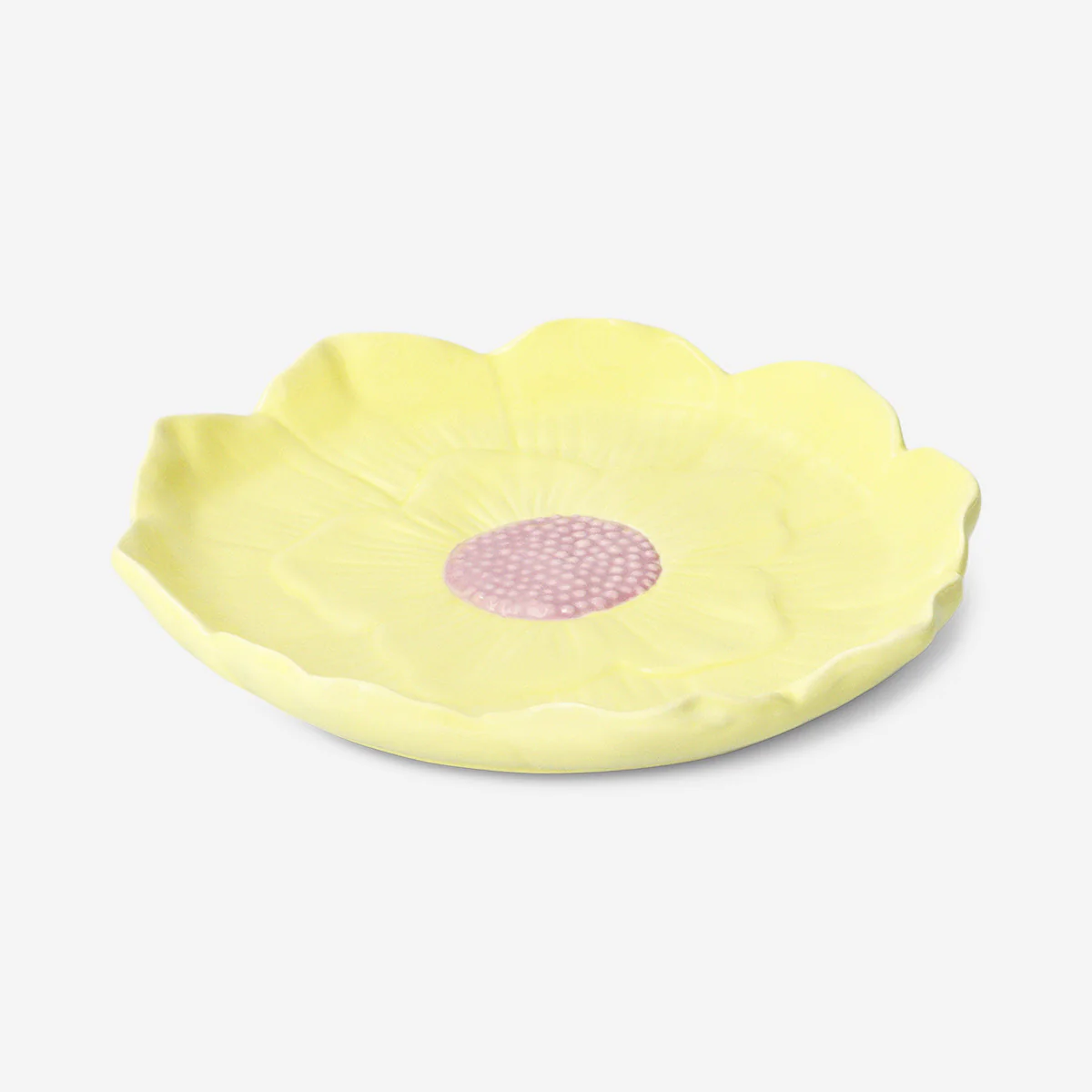 Sarı Çiçek Şeklinde Tabak 19 cm