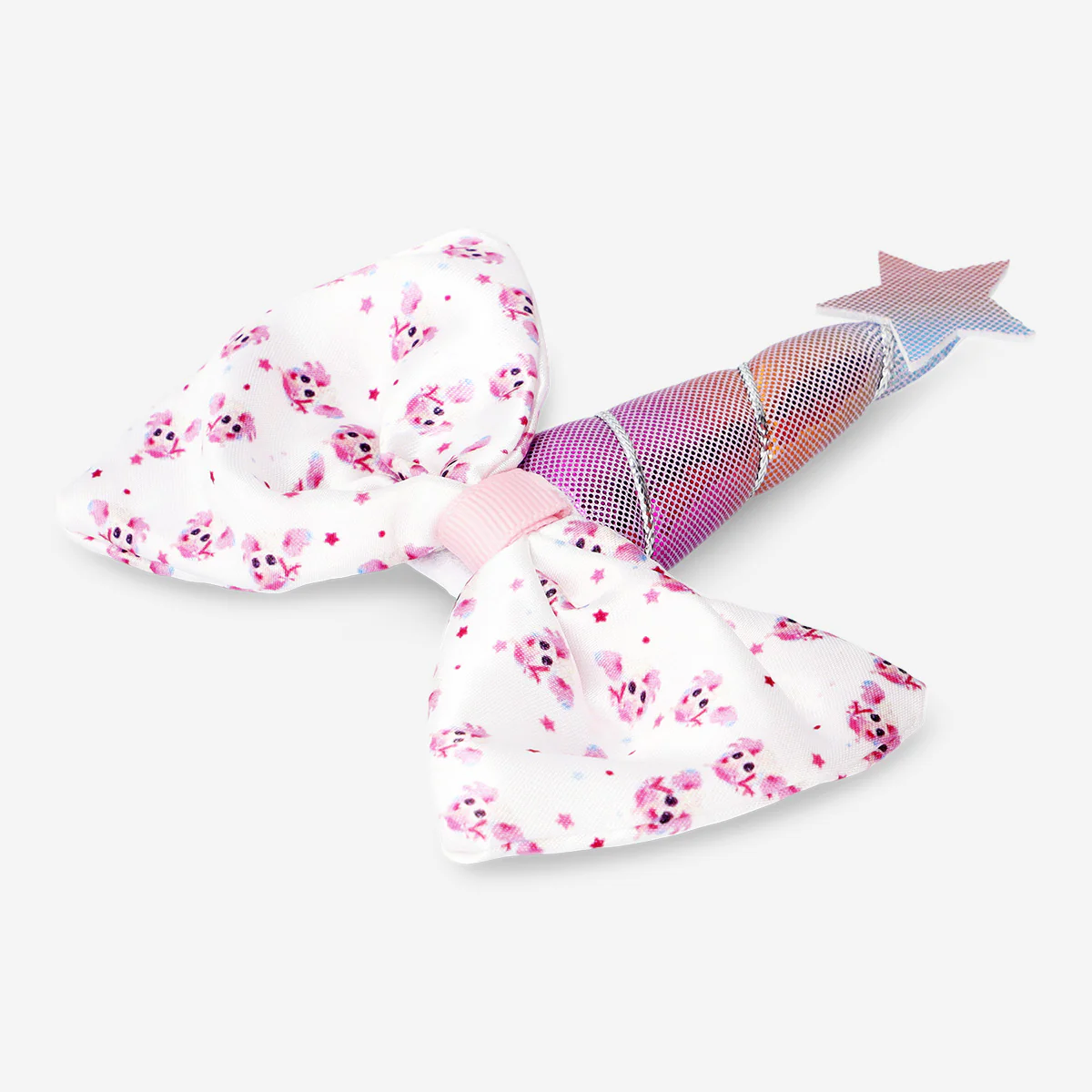 Unicorn Desenli Beyaz Fiyonklu Saç Tokası - Image 3