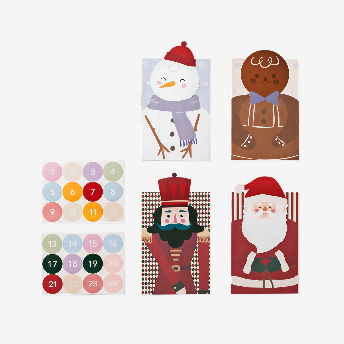 Yılbaşı Figürlü Numaralı 24'lü Advent Hediye Çantaları - Image 3